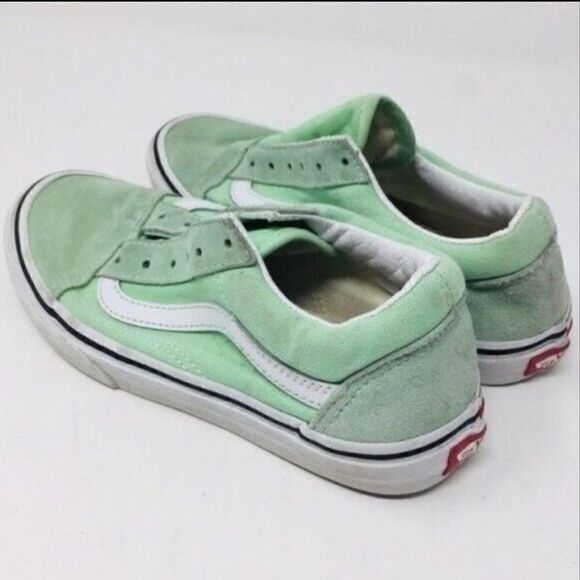 Vans mint green tennis shoes children’s size 2 suede leather - Picture 5 of 9